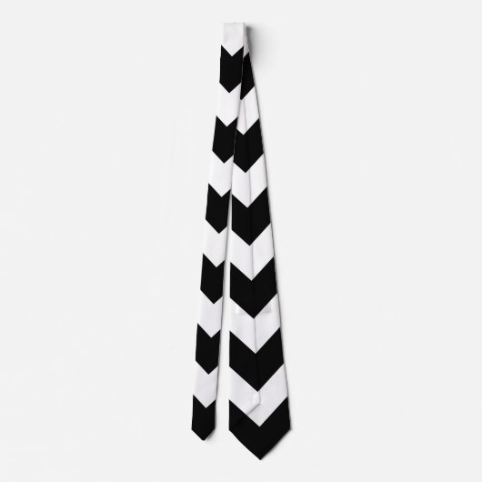 Zwart-wit reuzenmaat Chevron Stropdas (Achterkant)