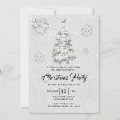 Zwart Wit Rhinestone Winter Wonderland Kerstmis Kaart (Voorkant)