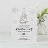 Zwart Wit Rhinestone Winter Wonderland Kerstmis Kaart (Staand voorkant)