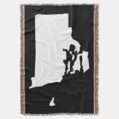 Zwart-wit Rhode Island Shape Deken (Voorkant Verticaal)