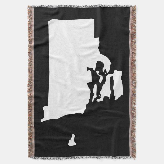 Zwart-wit Rhode Island Shape Deken (Voorkant Verticaal)