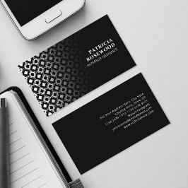 Zwart-wit Rhombus-patroon Visitekaartje