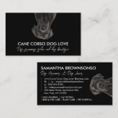 Zwart wit riet corso hond visitekaartje (Voorkant / Achterkant)