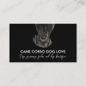 Zwart wit riet corso hond visitekaartje (Voorkant)