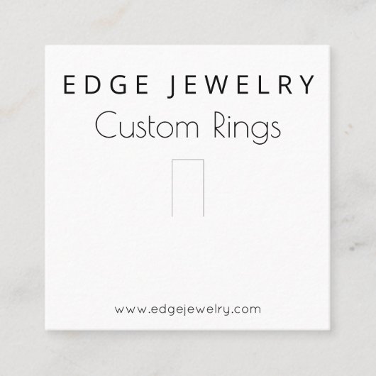 Zwart-wit ring display verpakking vierkante visitekaartje (Voorkant)