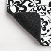 Zwart-wit ringen en bloemen muismat (Hoek)