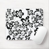 Zwart-wit ringen en bloemen muismat (Met muis)
