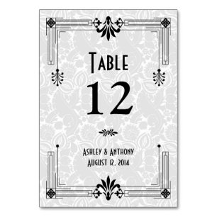 Zwart Wit Roaring 20s Art Deco Bruiloft Kaart