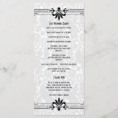 Zwart Wit Roaring 20s Art Deco Trouwprogramma Programmakaart (Achterkant)