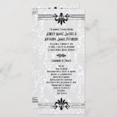 Zwart Wit Roaring 20s Art Deco Trouwprogramma Programmakaart (Voorkant / Achterkant)