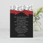 Zwart Wit Rode Bloemen Post Huwelijksuitnodiging Kaart (Staand voorkant)