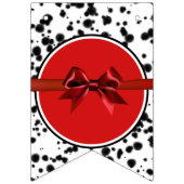 Zwart Wit Rode Boog Dalmatische Happy Birthday Par Vlaggetjes (Eerste vlag)