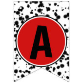 Zwart Wit Rode Boog Dalmatische Happy Birthday Par Vlaggetjes (Derde vlag)