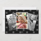 Zwart, Wit, Rode Collage Sneeuwvlok Foto Feestdagenkaart (Achterkant)