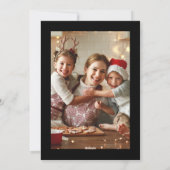 Zwart Wit Rode Kerstboom Lettering Foto Feestdagenkaart (Achterkant)