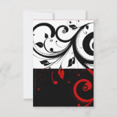 Zwart/Wit/Rode Omgekeerde Spiraal Bedankbriefkaart Bedankkaart (Achterkant)