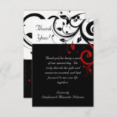 Zwart/Wit/Rode Omgekeerde Spiraal Bedankbriefkaart Bedankkaart (Voorkant / Achterkant)