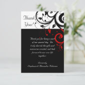 Zwart/Wit/Rode Omgekeerde Spiraal Bedankkaartjes Bedankkaart (Staand voorkant)