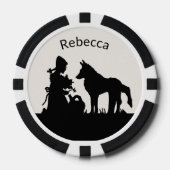 Zwart Wit Rode Ridderkap Wolf Onder Bomen Bos Poker Chips (Voorkant)