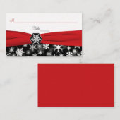 Zwart, wit, rode sneeuwvlokken plaatskaarten plaatskaartje (Voorkant / Achterkant)