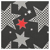 Zwart, wit, rode sterren stof (Close Up)