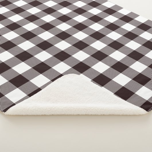Zwart-wit Roestham Pset Flannel Pattern Sherpa Deken (3/4)