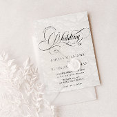 Zwart-wit romantisch alles in één bruiloft kaart