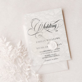 Zwart-wit romantisch alles in één bruiloft kaart