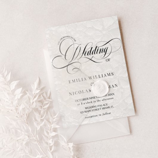 Zwart-wit romantisch alles in één bruiloft kaart