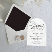 Zwart-wit romantisch alles in één bruiloft kaart