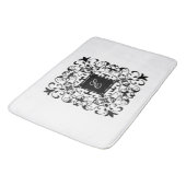 Zwart-wit Romantisch Monogram Badmat (Gekanteld)