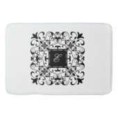 Zwart-wit Romantisch Monogram Badmat (Voorkant)