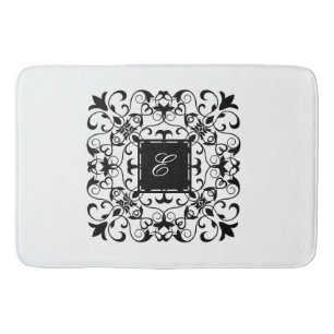 Zwart-wit Romantisch Monogram Badmat