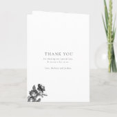 Zwart & Wit Romantisch Toile Gevouwen Trouwen Programma (Achterkant)