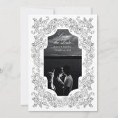 Zwart & Wit Romantische Gotische Foto Save The Date (Voorkant)