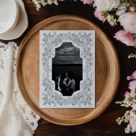 Zwart & Wit Romantische Gotische Foto Save The Date