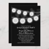 Zwart-wit romantische lantaarns verlovingsfeest kaart (Voorkant / Achterkant)