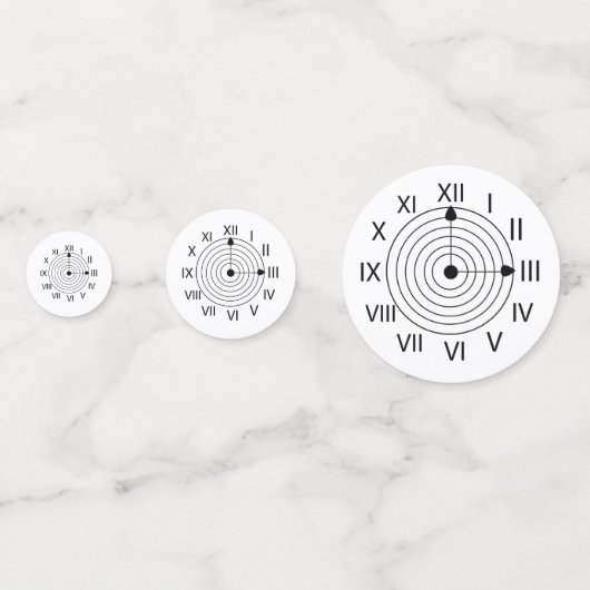 Zwart-wit Romeins Klokkenfeest Confetti (Voorkanten)