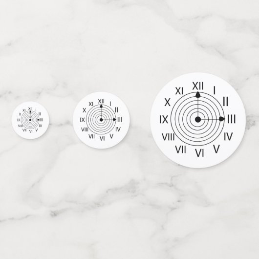 Zwart-wit Romeins Klokkenfeest Confetti (Achterkanten)