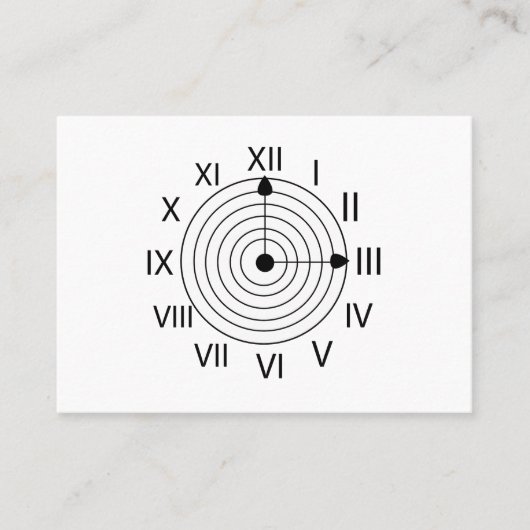 Zwart-wit Romeins Klokontwerp Visitekaartje (Voorkant)