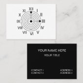 Zwart-wit Romeins Klokontwerp Visitekaartje (Voorkant / Achterkant)