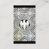 ZWART-WIT ROMEINSE ADELAAR DAMASK MONOGRAM VISITEKAARTJE (Achterkant)