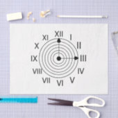 Zwart-wit Romeinse klok Tissuepapier (Craft)