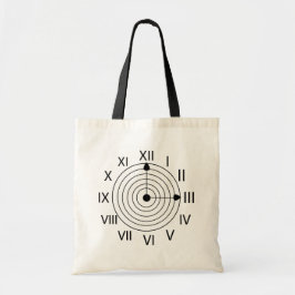 Zwart-wit Romeinse klok Tote Bag