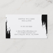 Zwart-wit rommelige penseelstreken visitekaartje (Achterkant)