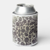 Zwart-wit, rond abstract design blikjeskoeler (Blikje Voorkant)