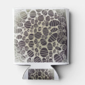 Zwart-wit, rond abstract design blikjeskoeler (Achterkant)