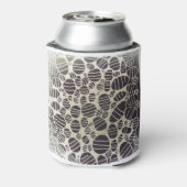 Zwart-wit, rond abstract design blikjeskoeler (Blikje Achterkant)