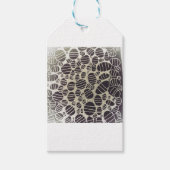Zwart-wit, rond abstract design cadeaulabel (Voorkant)