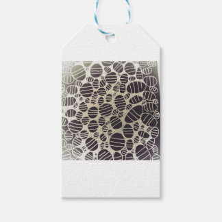 Zwart-wit, rond abstract design cadeaulabel